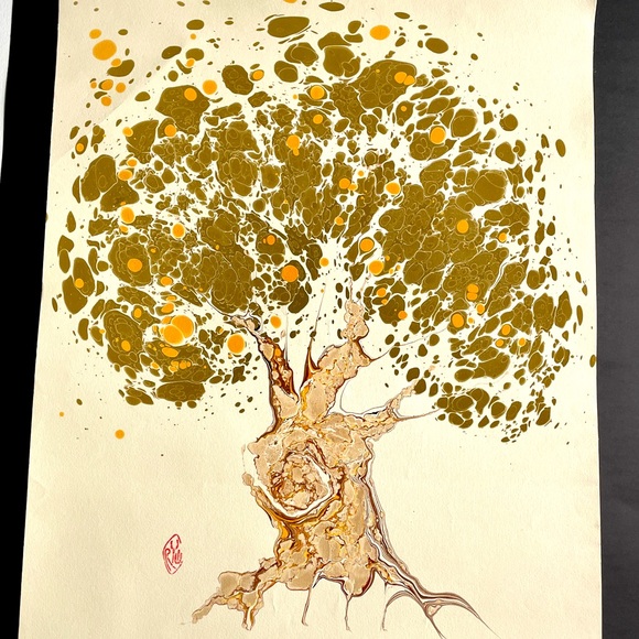 Robert Wu Hand Marbled Art - Picture 1 of 11